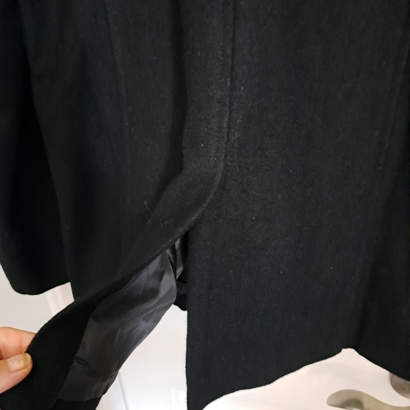 Men's lightweight navy blue peacoat double breasted cotton wool feel lined Small - Picture 5 of 11